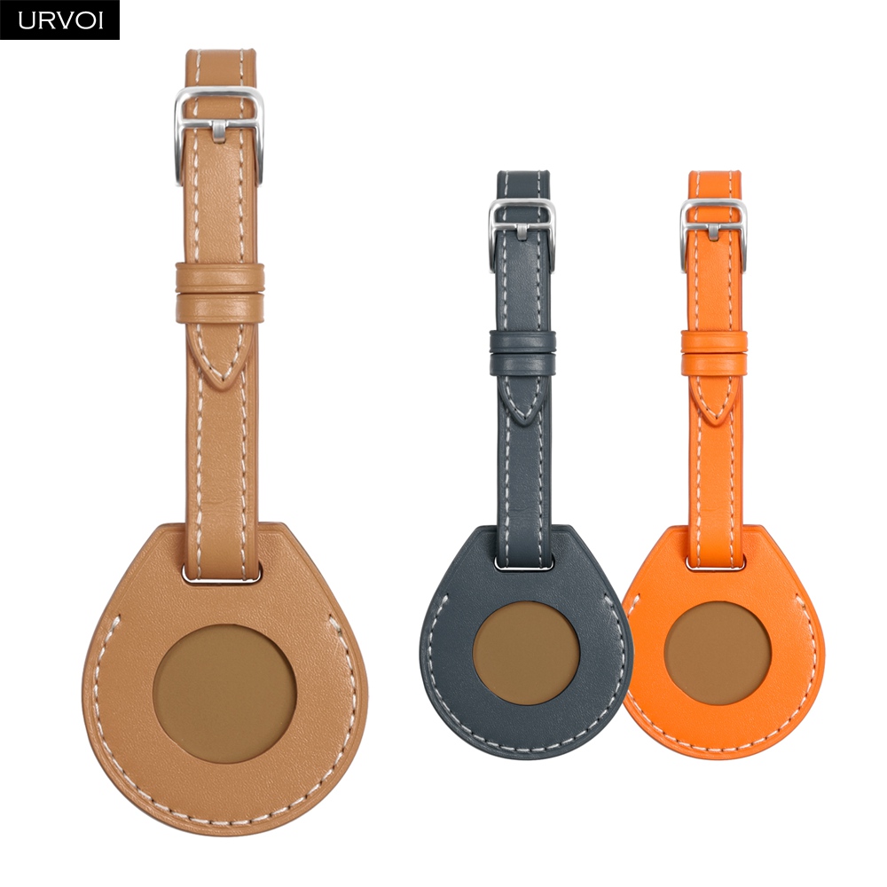 Airtag Holder Case - URVOI lederen bagagelabel voor Apple AirTag