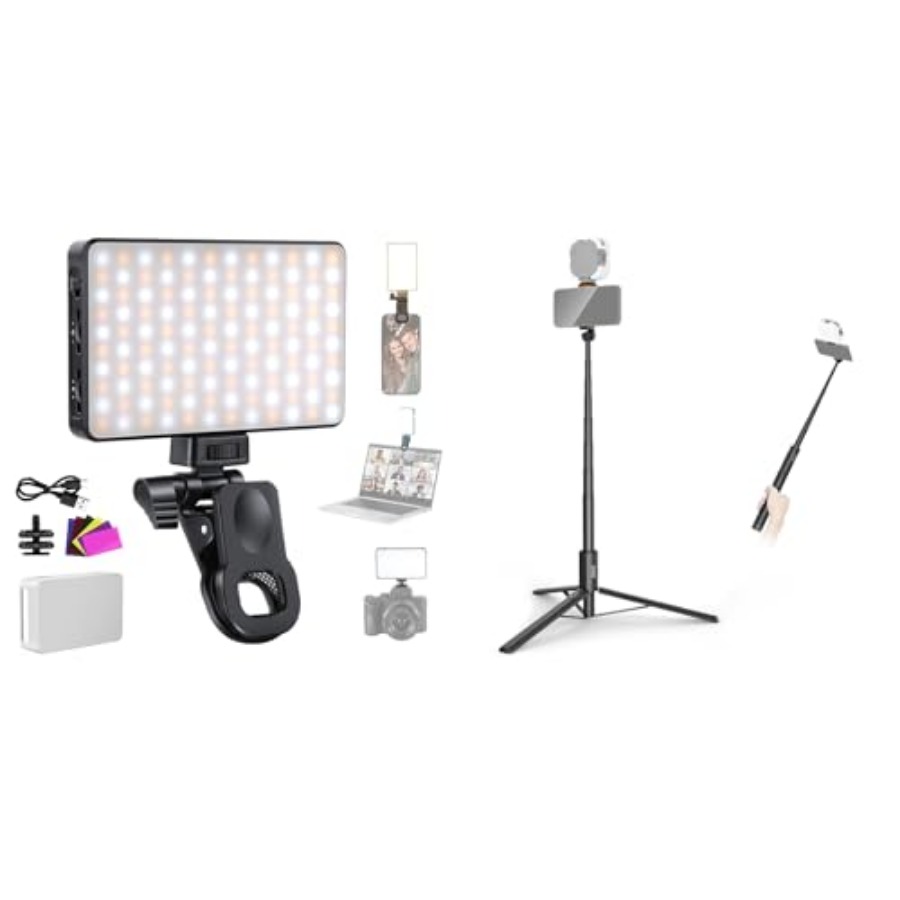 Selfie Stick Tripod - Basics BL120B LED Selfie Telefoonlamp +