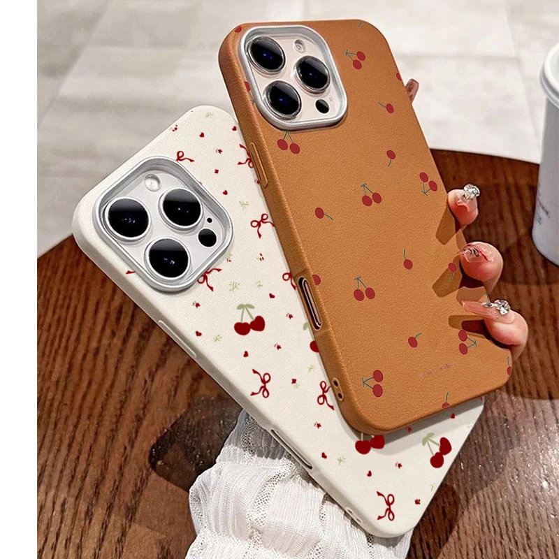 Xiaomi Phone Accessories - INS Schattige Cartoon Kersenpatroon Telefoonhoesje voor