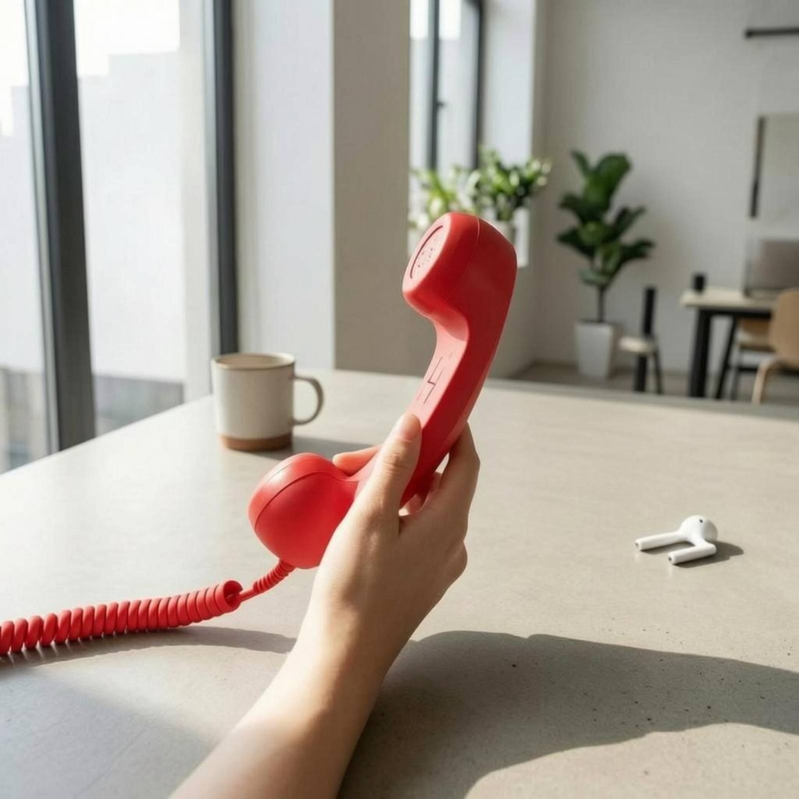 Phone Accessories Types - Type-C telefoonhoorn Opgerolde kabel Vintage hoorn