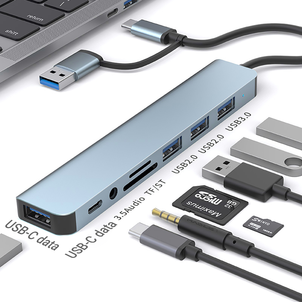 Phone Accessories You Need - 9-in-1 Dual Head USB-dockingstation USB-A &