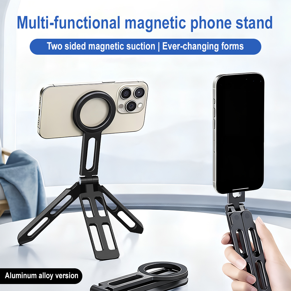Selfie Stick Tripod - Magnetische telefoonhouder Vierassige 360° ° Draaibare