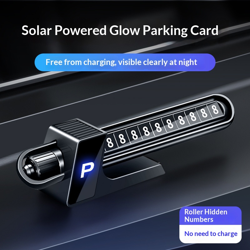 Phone Accessories You Need - Op zonne-energie werkende LED-parkeertelefoonnummerplaat Auto Tijdelijke