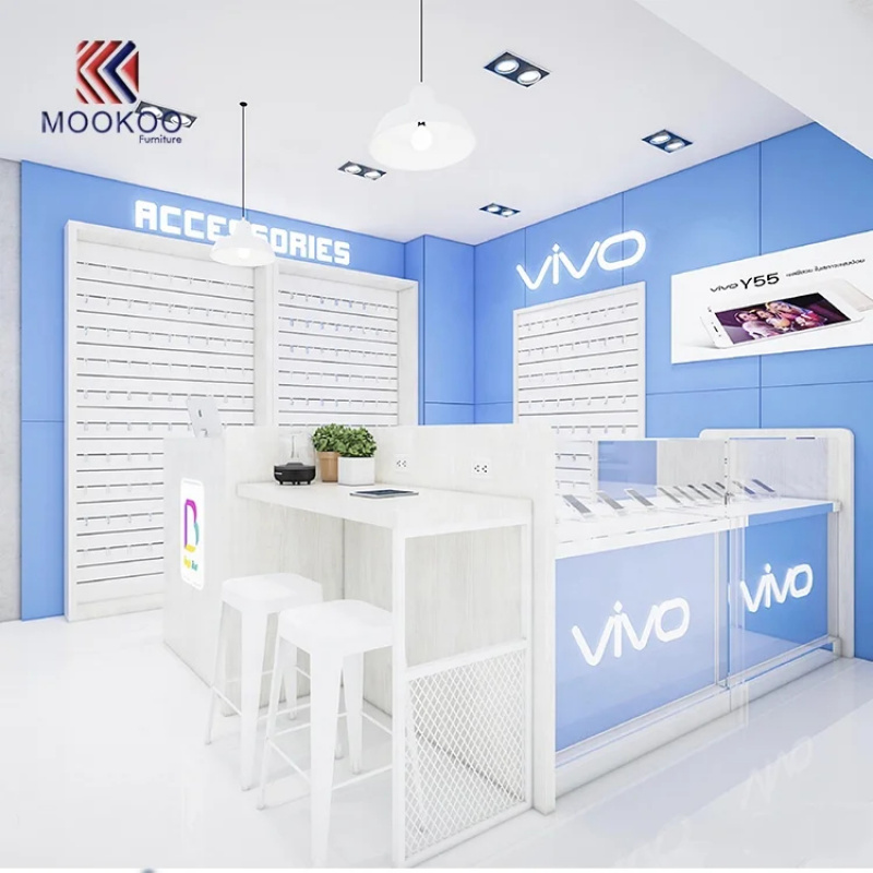 Mobiele telefoon kiosk display - Phone Accessories Design Shop recensie en prijs
