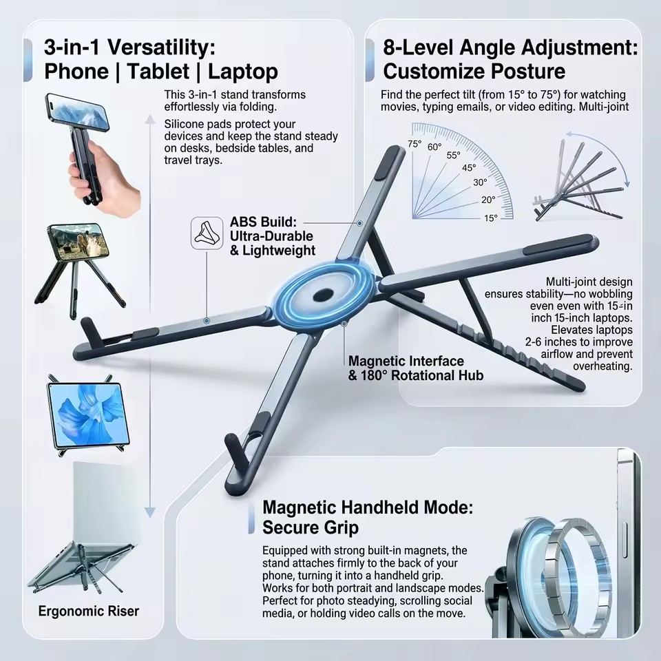 Draagbare magnetische telefoon - Selfie Stick Tripod recensie en prijs